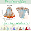 300Pcs 10 Colors Spray Painted Transparent Glass Bead Caps GLAA-SP0001-12-2