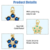 10Pcs Brass Clear Cubic Zirconia Pendants ZIRC-HS0001-19-4