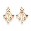 Brass Micro Pave Cubic Zirconia Pendants KK-N262-107A-G-1