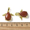 Natural Red Jasper Pendants KK-F888-01G-20-3