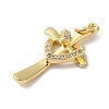 Rack Plating Brass & Clear Cubic Zirconia Pendants KK-L216-055G-2