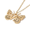Initial Letter with Butterfly Pendant Necklace LS-NJEW-C026-01G-N-3