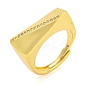 Traingle Brass Micro Pave Clear Cubic Zirconia Adjustable Rings RJEW-B069-01G-1