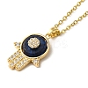 Brass Rhinestone and Glass Pendant Necklaes NJEW-M210-05G-1