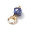 Faceted Cube Natural Mixed Gemstone Charms PALLOY-JF04879-5