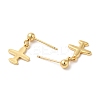 Rack Plating Brass Airplane Dangle Stud Earrings EJEW-D061-46G-2
