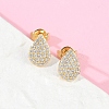 Teardrop Brass Micro Pave Clear Cubic Zirconia Stud Earrings EJEW-Z091-01G-3