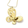 304 Stainless Steel Hollow Butterfly Pendant Round Snake Chain Necklaces for Women NJEW-S008-01G-2