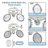 2Pcs 2 Style Blank Glass Oval Wedding Bouquet Picture Frame BJEW-AB00004-2