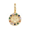 Brass Pave Colorful Cubic Zirconia European Dangle Charms KK-N271-26G-1