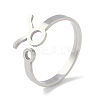 Non-Tarnish Constellations 304 Stainless Steel Open Cuff Ring for Women RJEW-L122-001P-06-1