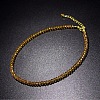Glass Faceted Rondelle Beaded Choker Necklaces with Zinc Alloy End Chains BU2410-5-1