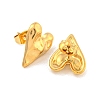 Heart 304 Stainless Steel Ear Studs EJEW-L290-025G-2
