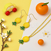 Alloy Pineapple 2Pcs Pendant Necklace & 2 Pairs Dangle Earrings SJEW-HY0001-10-3