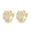 Brass Micro Pave Clear Cubic Zirconia Hoop Earrings for Women EJEW-S228-10G-1