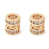 Brass Micro Pave Clear Cubic Zirconia Beads KK-U028-21G-2