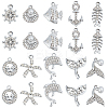 40Pcs 10 Style Alloy Crystal Rhinestone Pendants ALRI-SC0001-36-1