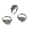 Natural Gemstone Finger Rings RJEW-A084-05AS-6
