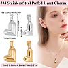 4Pcs 2 Colors Valentine's Day 304 Stainless Steel Charms STAS-BBC0006-12-2