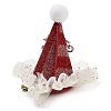 Christmas Hat Polyester Alligator Hair Clips for Women Girl AJEW-M012-02A-2