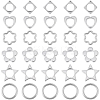 180Pcs 6 Styles 2-Hole CCB Plastic Beads Frame CCB-SP0001-10P-7