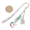 5Pcs 5 Styles Christmas House & Angel Alloy Pendant Bookmarks AJEW-JK00341-3