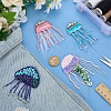 4Pcs 4 Colors Plastic PVC Hand-nailed Beads Paillette Sew on Clothing Patches PATC-FG0003-08-4