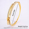 Zipper Shape 304 Stainless Steel and Crystal Rhinestone Cuff Bangles FS-WGD2D65-01-4