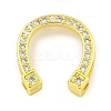 Rack Plating Brass Micro Pave Clear Cubic Zirconia Slide Charms KK-B091-41G-1