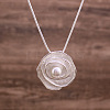 Rose Flower Zinc Alloy Enamel with Plastic Pearl Pendant Necklaces for Women FS-WG8D512-01-1