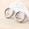 Brass Micro Pave Clear Cubic Zirconia Hoop Earrings EJEW-Z121-13P-2