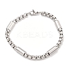 Tarnish Resistant 201 Stainless Steel Box Chain Bracelets for Women BJEW-R318-03C-P-1