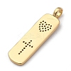 Brass Micro Pave Clear Cubic Zirconia Pendants LS-ZIRC-A013-23G-2