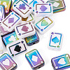 20Pcs 2 Colors UV Plating Rainbow Iridescent Acrylic Enamel Beads SACR-TA0001-70-3