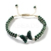 Synthetic Malachite Braided Round Bead Bracelets BJEW-K251-06F-2