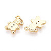 Brass Pave Clear Cubic Zirconia Pendants KK-T077-57G-2