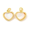 Natural Shell & Brass Heart Charms with Jump Rings KK-P275-08G-1