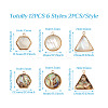 12Pcs 6 Styles Natural Shell Pendant Sets SHEL-CD0001-03-4