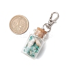 Natural Lapis Lazuli/Amethyst/Carnelian/Citrine/Rose Quartz/Amazonite Chip & Shell Beads inside Glass Wishing Bottle Pendant Decorations HJEW-JM03220-3