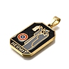 Tarot 304 Stainless Steel Enamel Pendants STAS-M119-09B-G-3