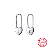Anti-Tarnish Rhodium Plated 925 Sterling Silver Hoop Earrings IE1213-1-1
