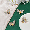 4Pcs Bees Alloy Glass Brooch JEWB-ME0001-18-4