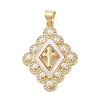Brass Micro Pave Clear Cubic Zirconia Pendants KK-Q813-16A-G-1