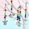 30Pcs 5 Styles Chakra Natural & Synthetic Gemstone Chips & Alloy Angel Pendant Decoration HJEW-YW00067-4