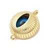 Brass with Resin Blue Evil Eye Links Connector Charms KK-H529-38A-G-2