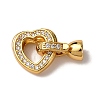 Brass Micro Pave Clear Cubic Zirconia Fold Over Clasps KK-Z121-27G-1