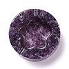 Resin with Natural Amethyst Chip Stones Ashtray DJEW-F015-05B-1