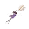 Crab Cowrie Shell & Glass Beads Pendant Decoration HJEW-MZ00098-5