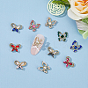 40Pcs 10 Style Butterfly Alloy Rhinestone Cabochons MRMJ-HY0002-38-4