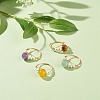 4Pcs 4 Style Natural Genmstone Wire Wrapped Finger Ring RJEW-TA00022-2